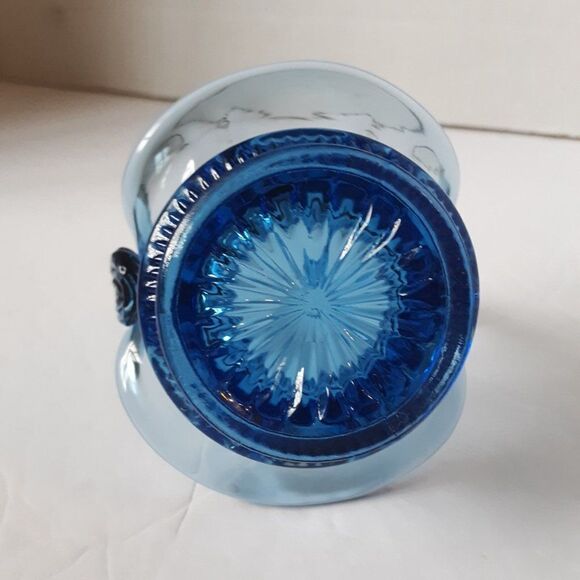 Fenton Small Glass Basket Blue Color - Picture 11 of 12
